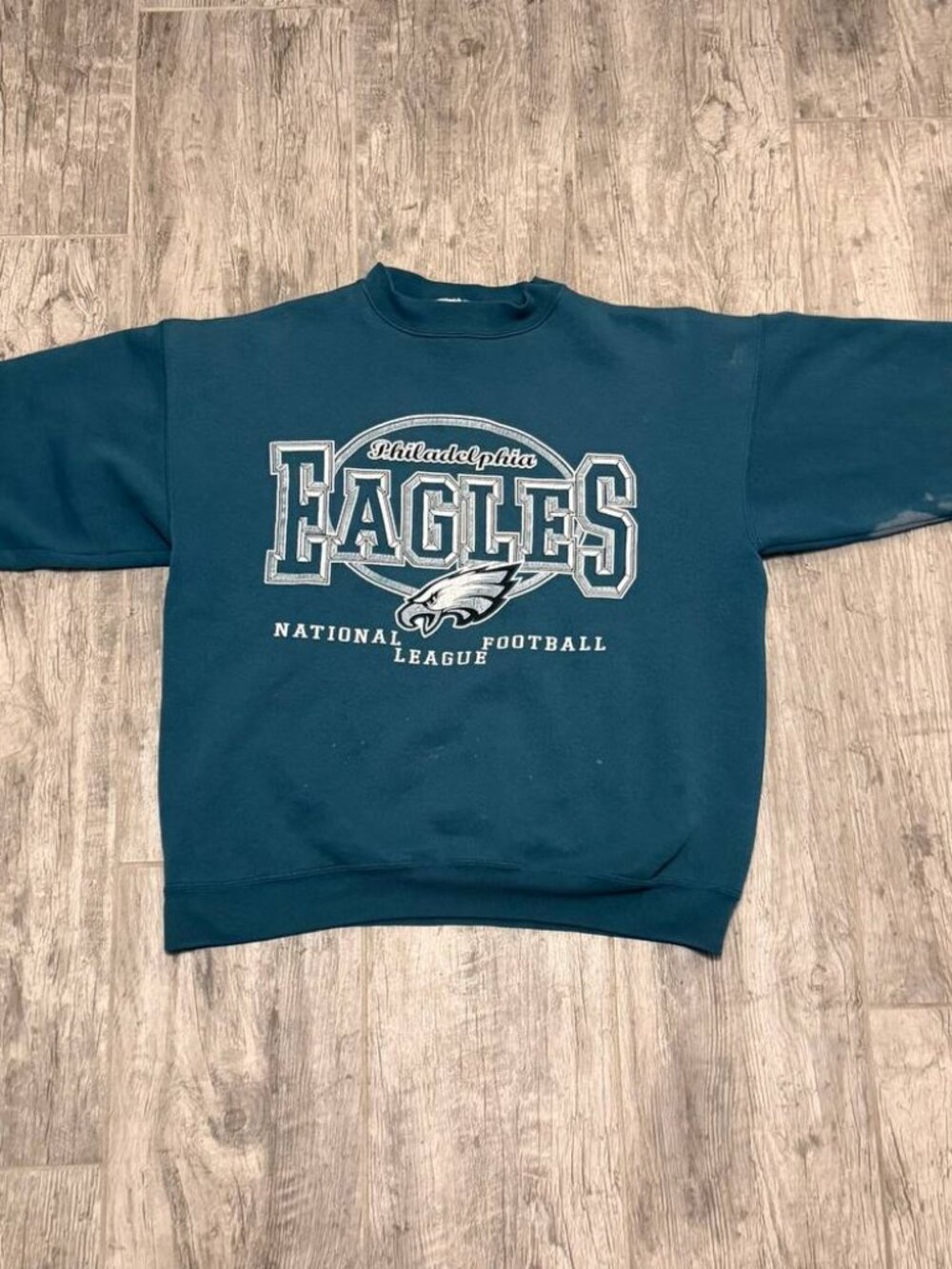 Logo Athletic Philadelphia Eagles Crewneck Sweatshirt Size L Teal USA